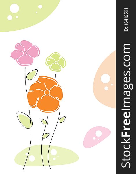 Illustration of floral background with sample text. Illustration of floral background with sample text