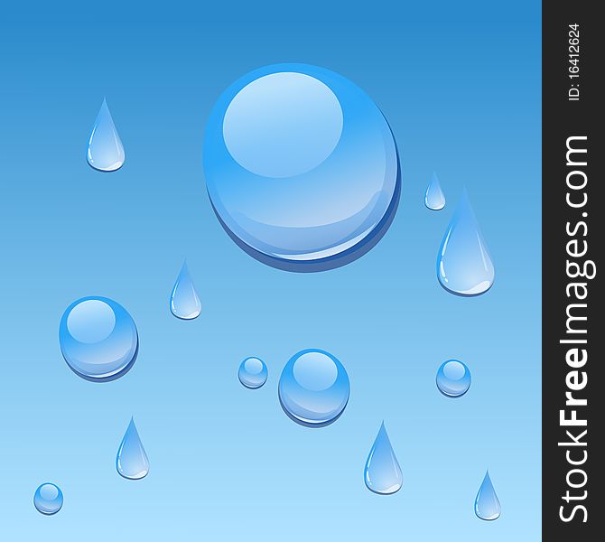 Illustration of water drops with sample text