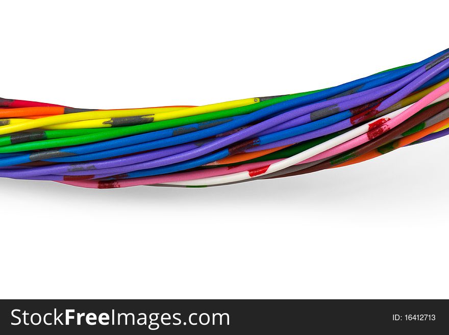 Color wires isolated on white background
