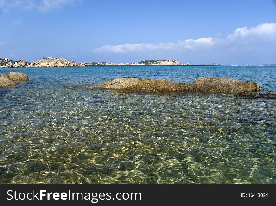 View from the beach on the island of La Maddalena Spreader in Sardinia. View from the beach on the island of La Maddalena Spreader in Sardinia