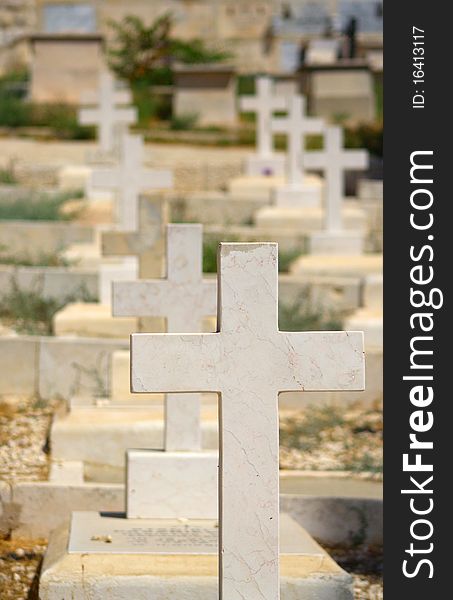 A graveyard on the Mount of Olives, Jeruselum, Israel. A graveyard on the Mount of Olives, Jeruselum, Israel