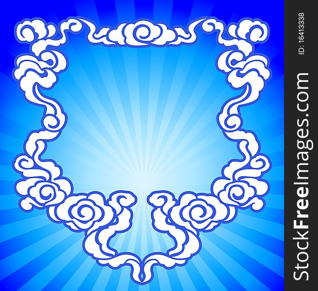 Chinese cloud frame, vector illustration