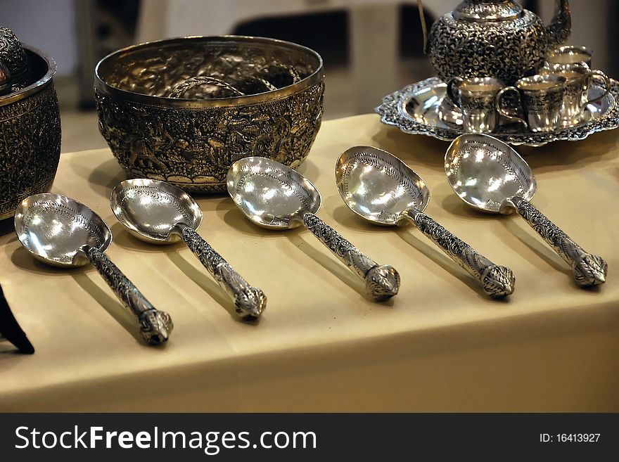 A beautiful silverware of thailand. A beautiful silverware of thailand