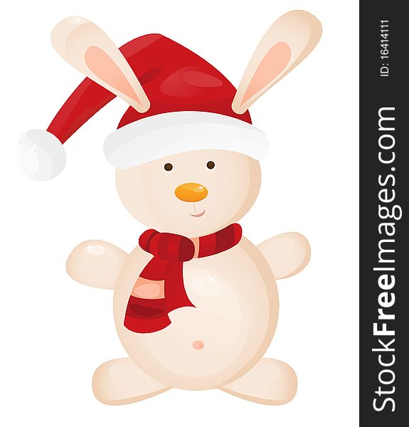 Cute Christmas bunny in wear. Cute Christmas bunny in wear.