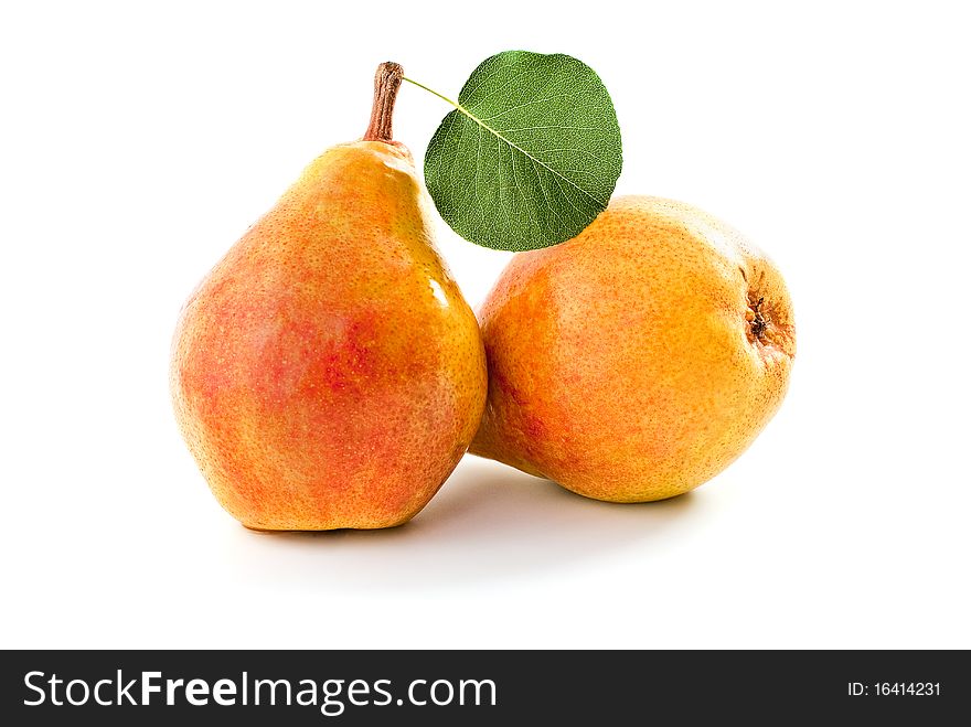 Ripe pears.Objects are isolated on a white background.