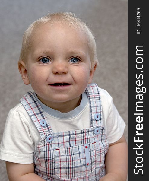 Cute blond toddler boy posing. Cute blond toddler boy posing