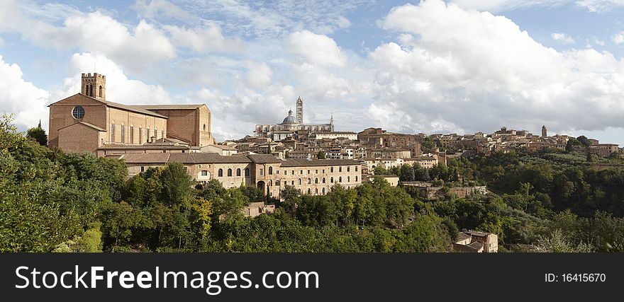 Siena skyline in tuscany province of italy