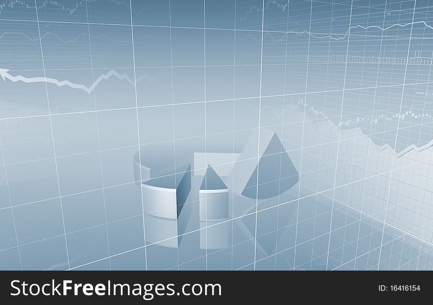 3D Financial Abstract Business Background. 3D Financial Abstract Business Background