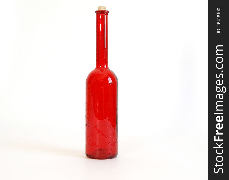 Color glass vase on a white background