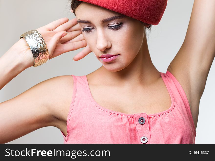 Fashionable woman in a hat