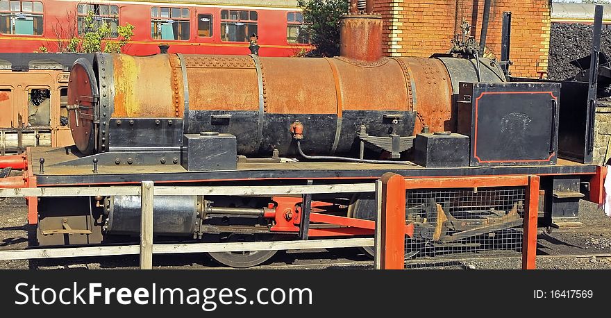 steam locomotives sitting in railway siding at boness railway museum. steam locomotives sitting in railway siding at boness railway museum