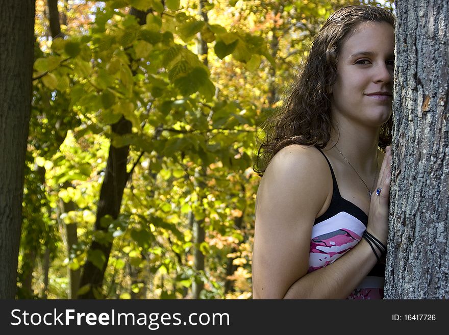 Young Woman and Tree