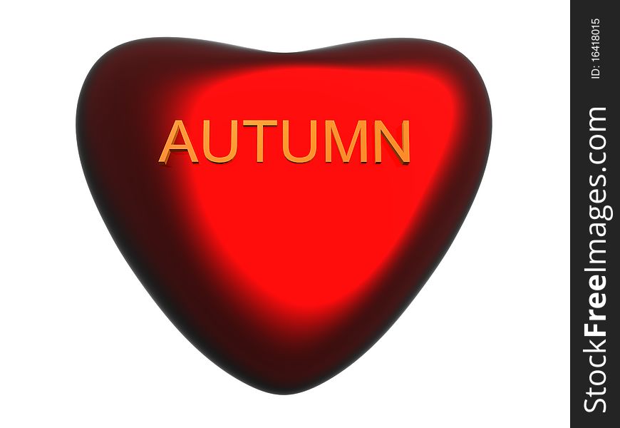 Abstract 3D heart whith text autumn. Abstract 3D heart whith text autumn.