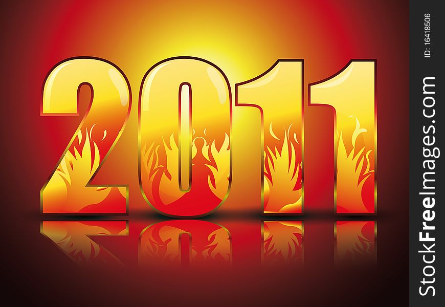 New Year Background with stylized figures fire style. New Year Background with stylized figures fire style
