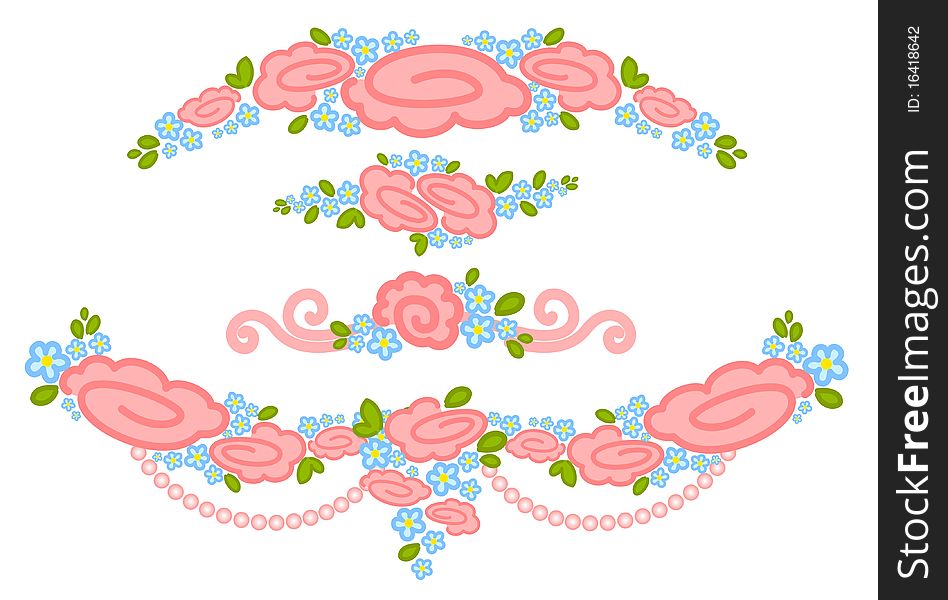 Valentine`s day element with flowers