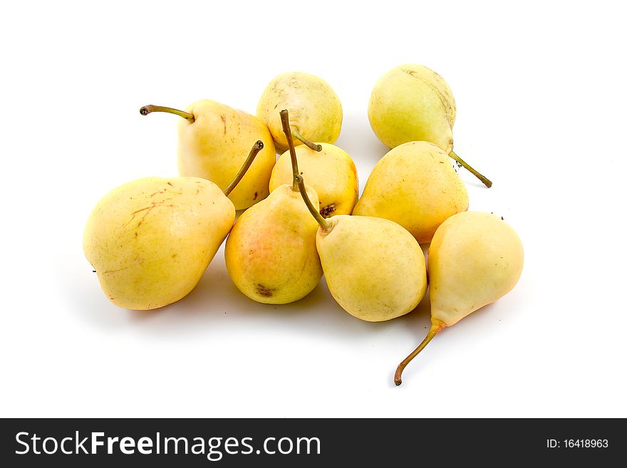 Ripe pears isolated on a white background