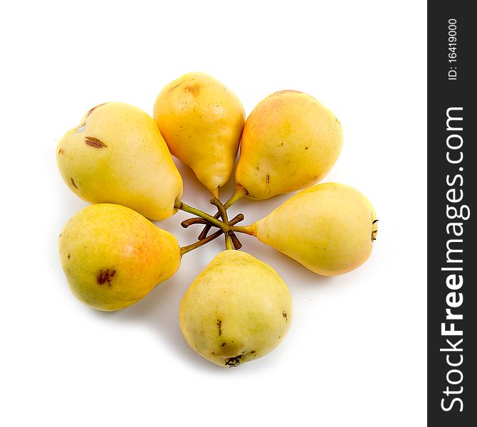 Ripe pears isolated on a white background