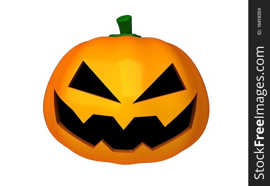 High quality isolated 3d funny Halloween pumpkin. High quality isolated 3d funny Halloween pumpkin