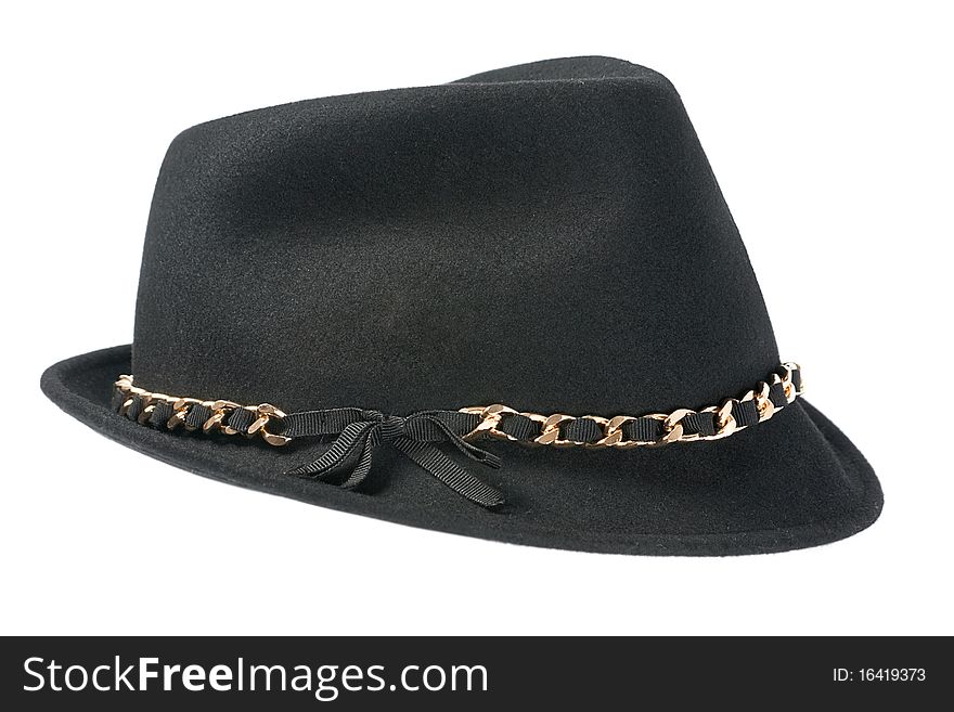 Man style hat closeup isolated on white background