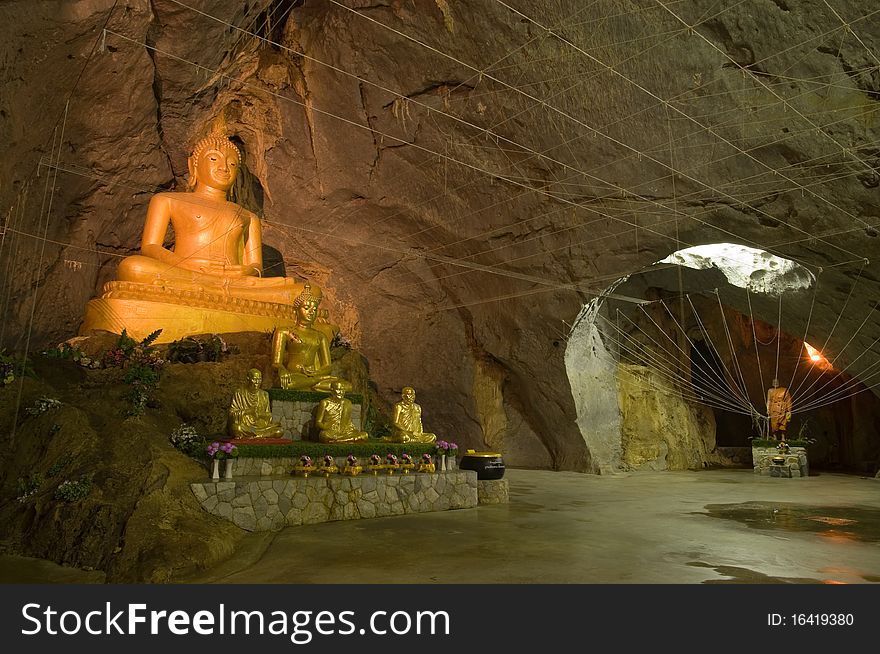 Statue buddha image in the cave Thailand