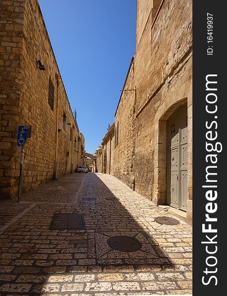 An ancient street in the city of Jeruselum