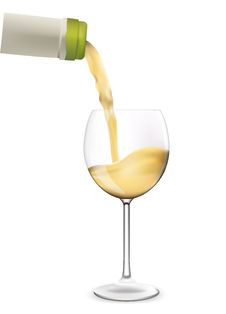 White Wine Pouring Into Wine Glass. Stock Images
