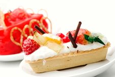 Cake With Strawberry Topping Royalty Free Stock Photo Cake With Strawberry Topping Royalty Free Stock Photo