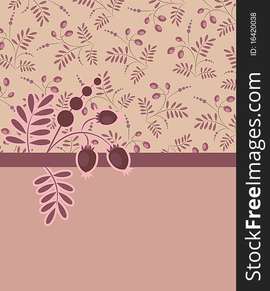 Background purple pattern with berries