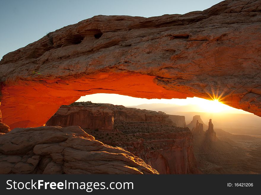 A photo of arches taken in the morning. A photo of arches taken in the morning