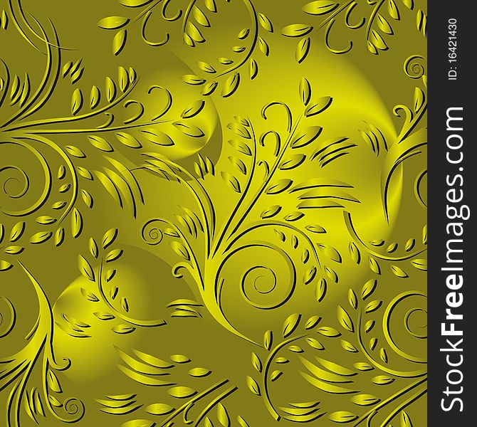 Seamless background with gold leaves