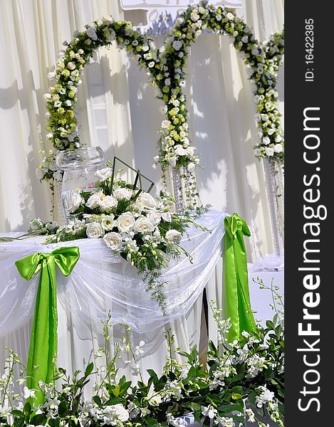 White Flowers At Wedding