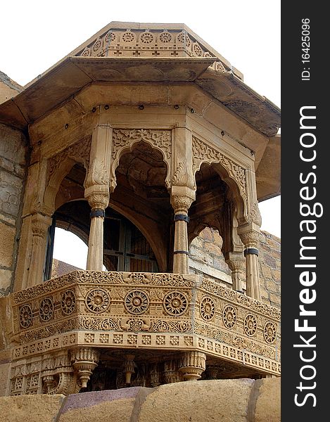 Beautiful stone carving at Haveli of Jaisalmer, Rajasthan