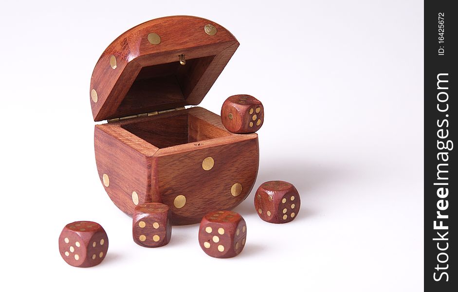 Cubes for game are thrown on a table
