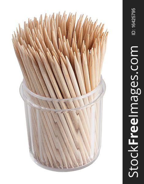 Bunch of toothpicks, isolated on white