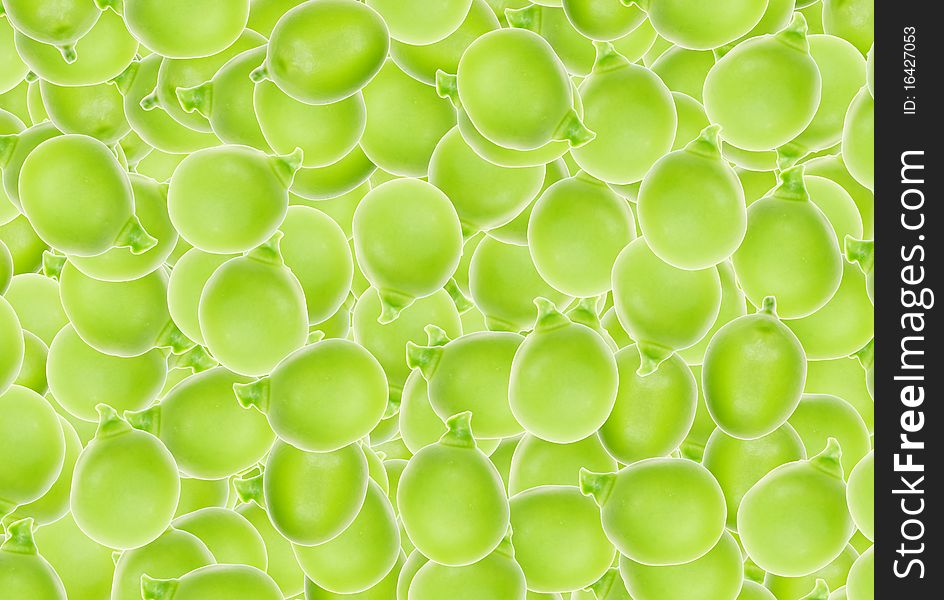 Fresh green pea pod background