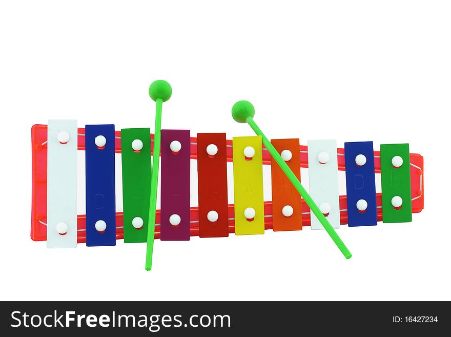 The image of xylophone under the white background