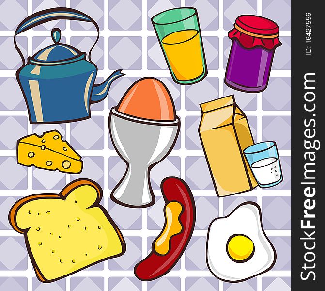 Set of breakfast icons illustration vector