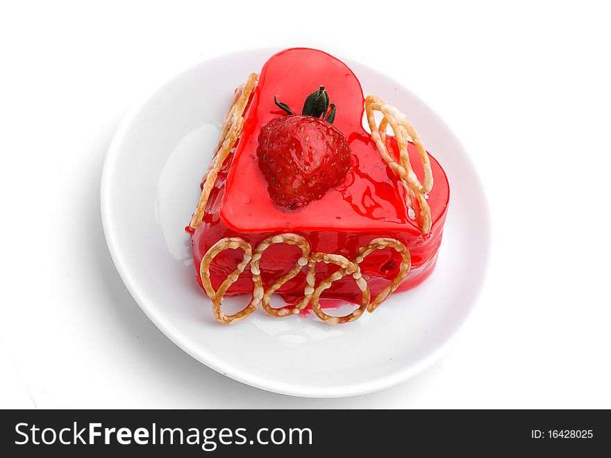 Cake with strawberry topping