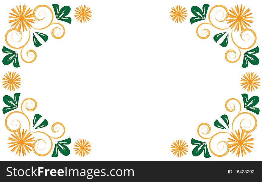 Illustration of the frame with  beautiful flowers. Illustration of the frame with  beautiful flowers