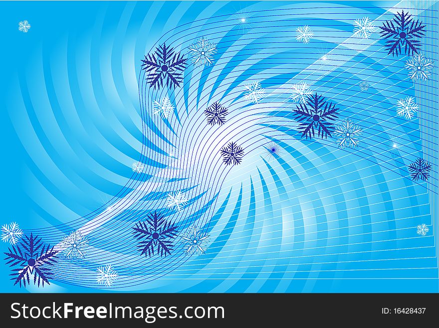 Illustration of the blue background with snowflakes. Illustration of the blue background with snowflakes