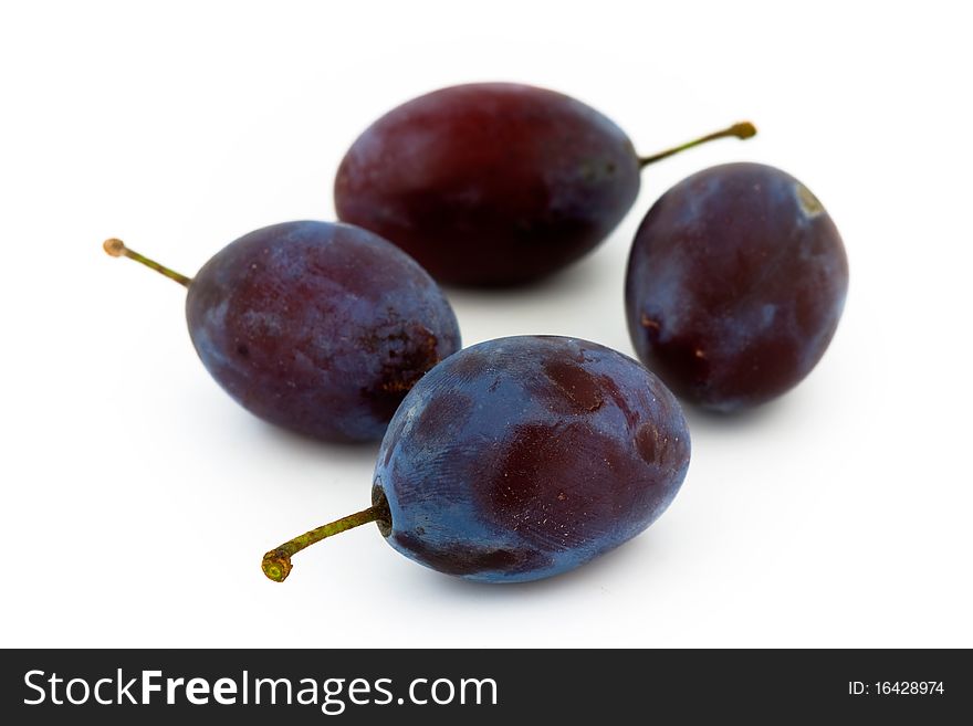 Plums isolated on white background. Plums isolated on white background