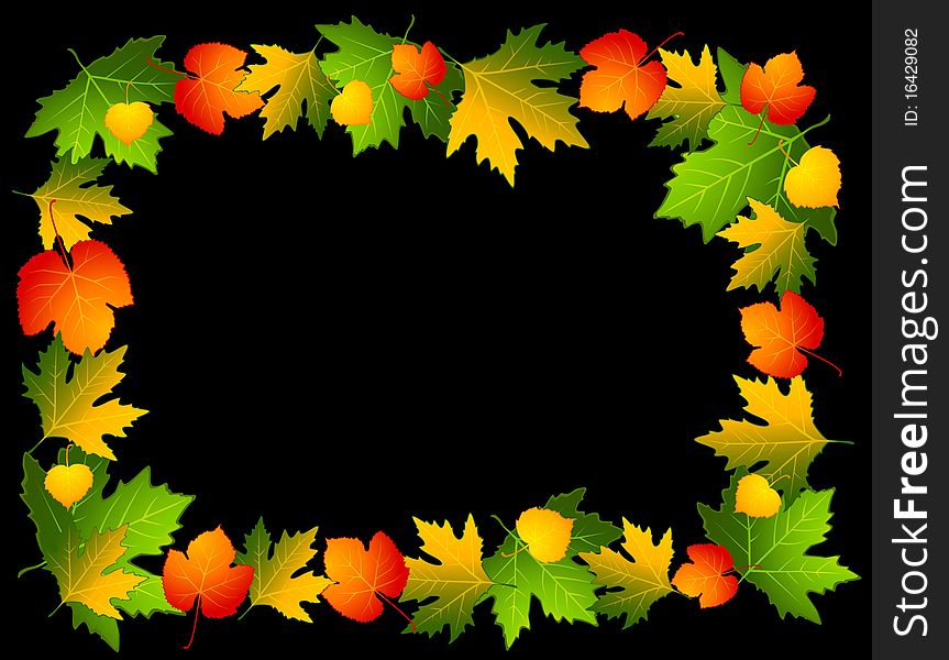 Autumnal Seamless Background With Leaves.