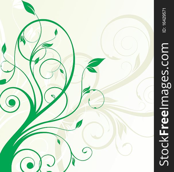 Abstract green floral background ()