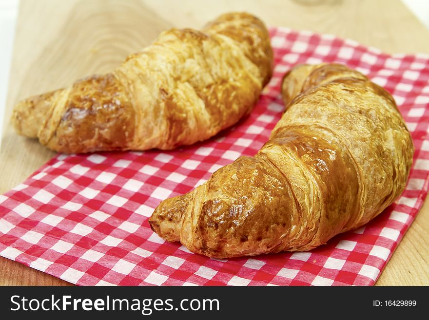 Pair of french crescents on a table
