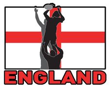 Rugby Line-out England Flag Stock Photo Rugby Line-out England Flag Stock Photo
