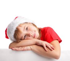 Little Girl In Christmas Hat Stock Photos Little Girl In Christmas Hat Stock Photos
