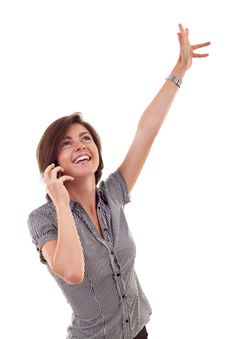 Woman On The Phone Winning Royalty Free Stock Photo Woman On The Phone Winning Royalty Free Stock Photo