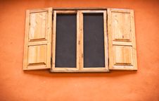 Vintage Window On Orange Wall Stock Images Vintage Window On Orange Wall Stock Images