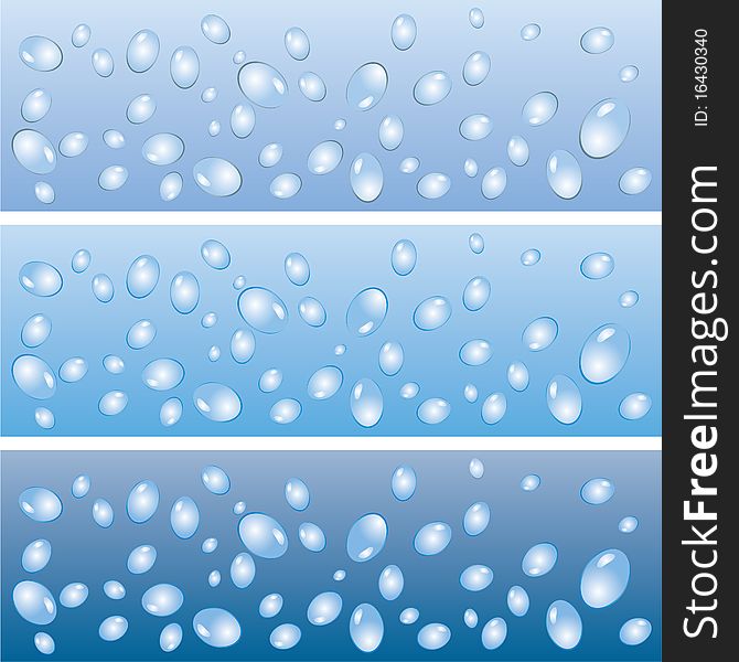 Water drops background -  illustration - 3 colors included