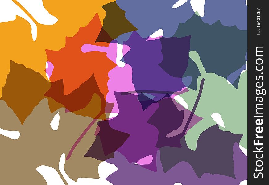 Illustration of colorful leaf background